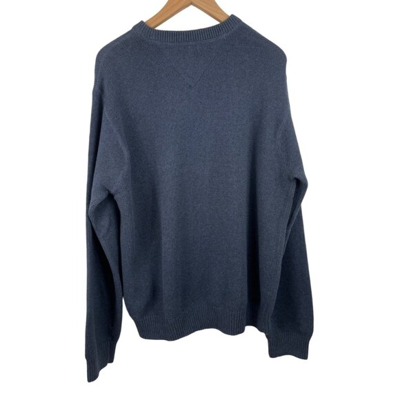 Vintage Tommy Hilfiger Men Size XL Blue Heavyweight Crewneck Long Sleeve Sweater - Picture 2 of 8